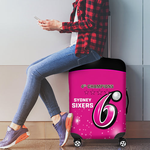 Personalised BBL Sydney Sixers Luggage Cover 4th Champions 2024 New History