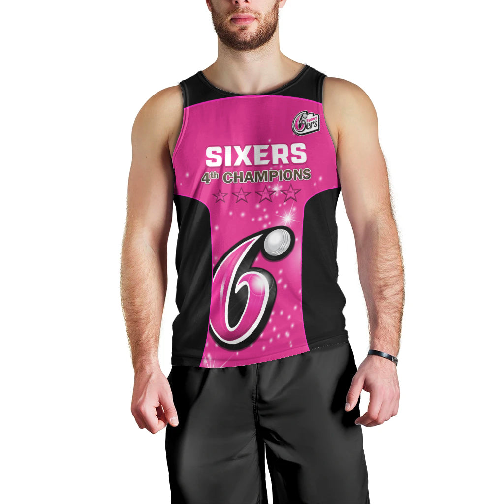 Personalised BBL Sydney Sixers Men Tank Top 4th Champions 2024 New History