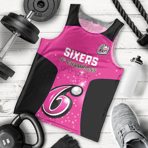 Personalised BBL Sydney Sixers Men Tank Top 4th Champions 2024 New History
