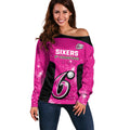 Personalised BBL Sydney Sixers Off Shoulder Sweater 4th Champions 2024 New History