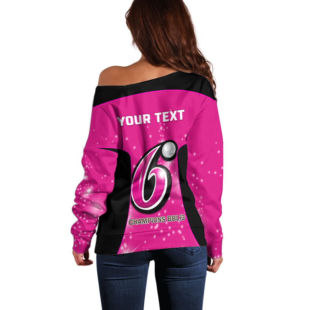 Personalised BBL Sydney Sixers Off Shoulder Sweater 4th Champions 2024 New History