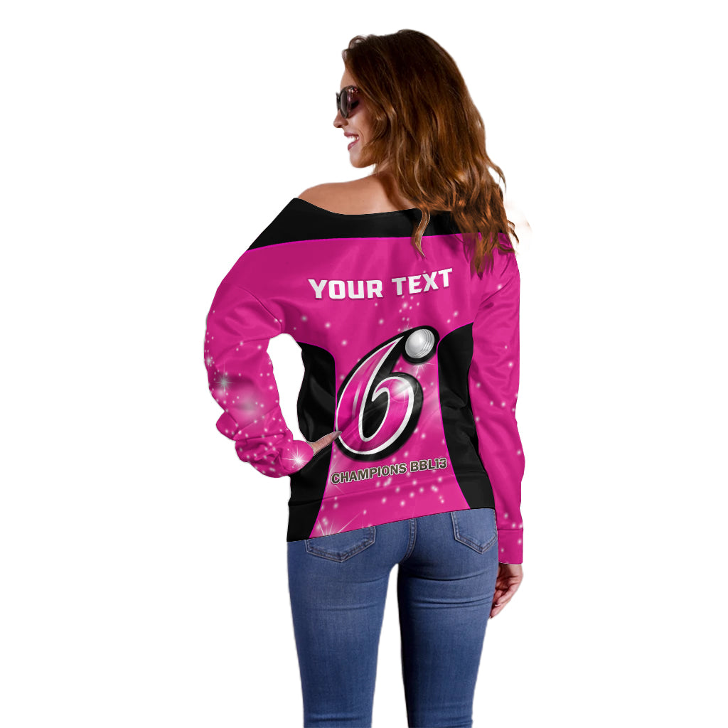 Personalised BBL Sydney Sixers Off Shoulder Sweater 4th Champions 2024 New History