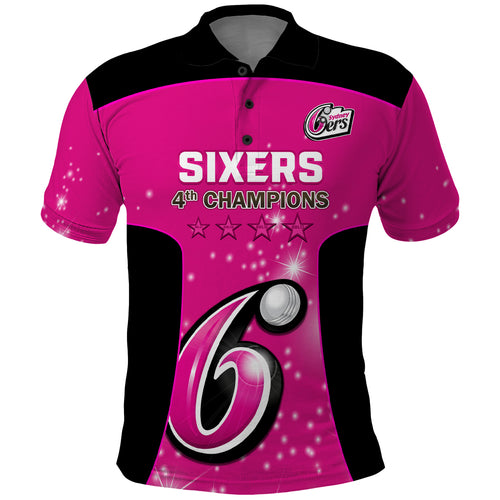 Personalised BBL Sydney Sixers Polo Shirt 4th Champions 2024 New History