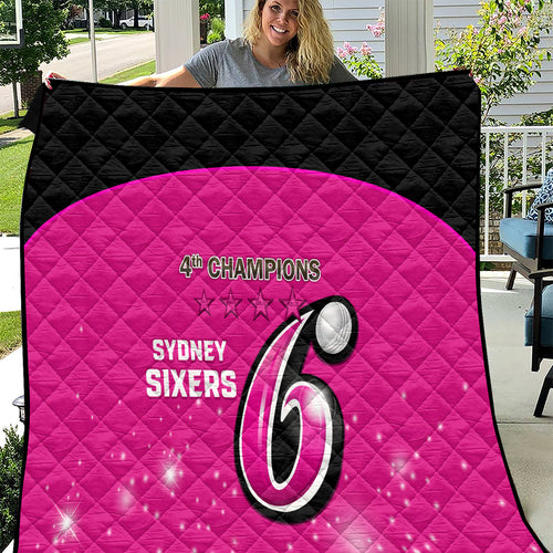 Personalised BBL Sydney Sixers Quilt 4th Champions 2024 New History