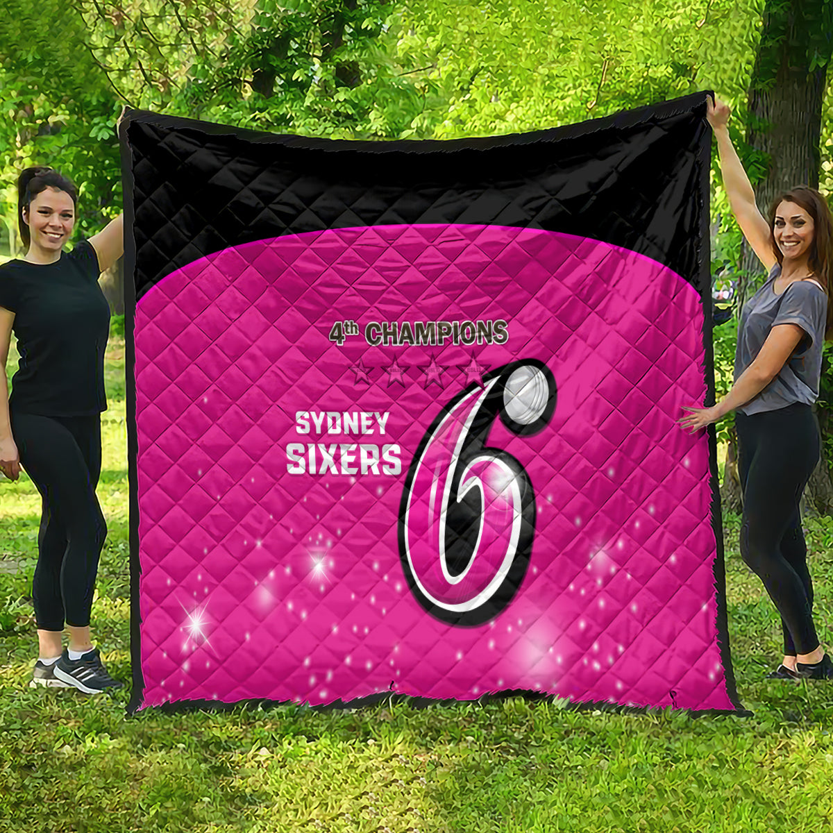 Personalised BBL Sydney Sixers Quilt 4th Champions 2024 New History
