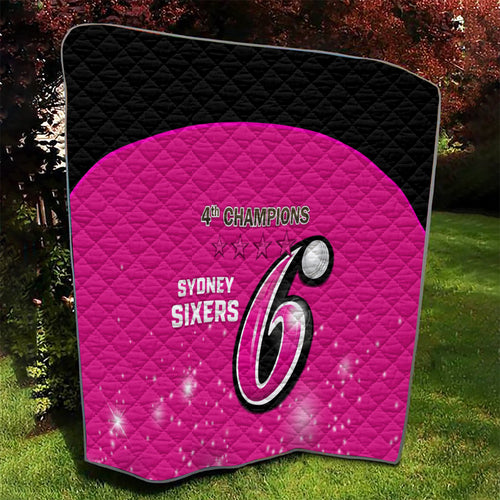 Personalised BBL Sydney Sixers Quilt 4th Champions 2024 New History