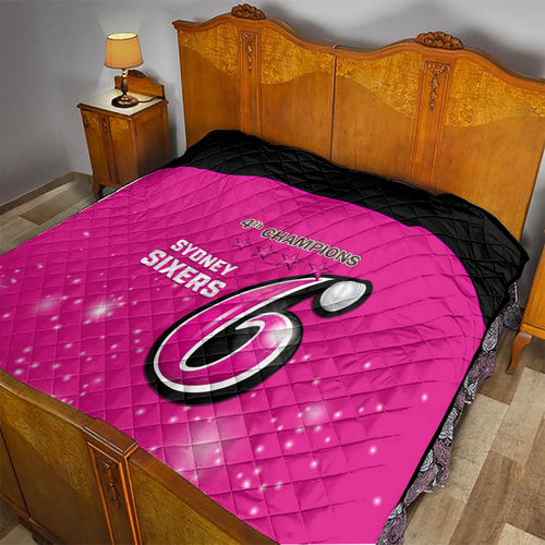 Personalised BBL Sydney Sixers Quilt 4th Champions 2024 New History