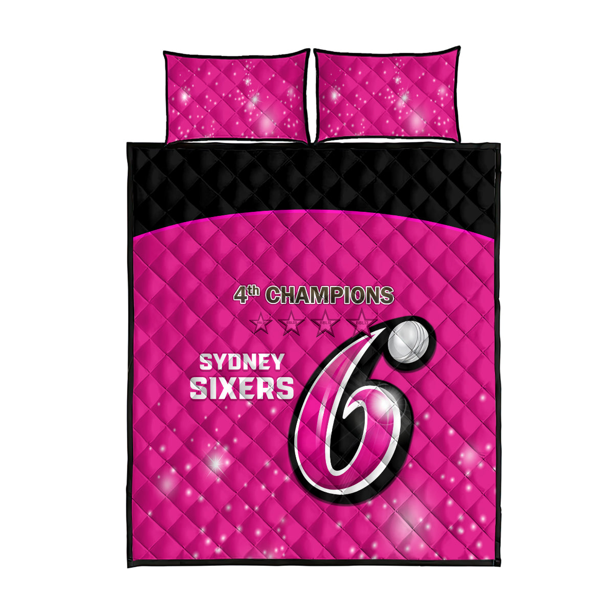 Personalised BBL Sydney Sixers Quilt Bed Set 4th Champions 2024 New History