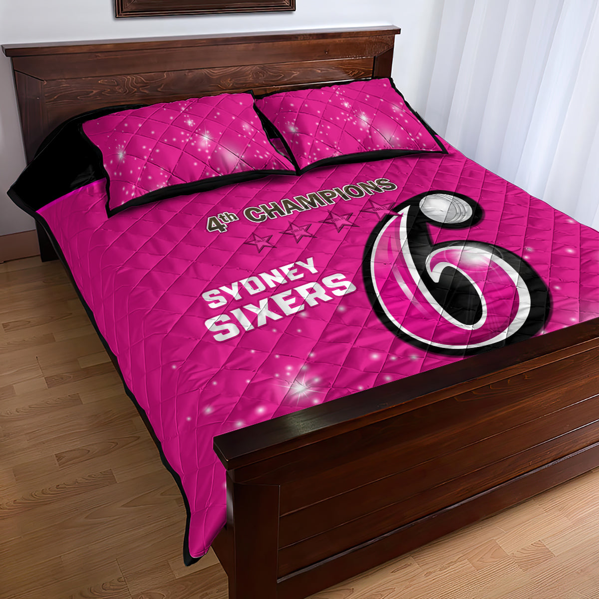 Personalised BBL Sydney Sixers Quilt Bed Set 4th Champions 2024 New History