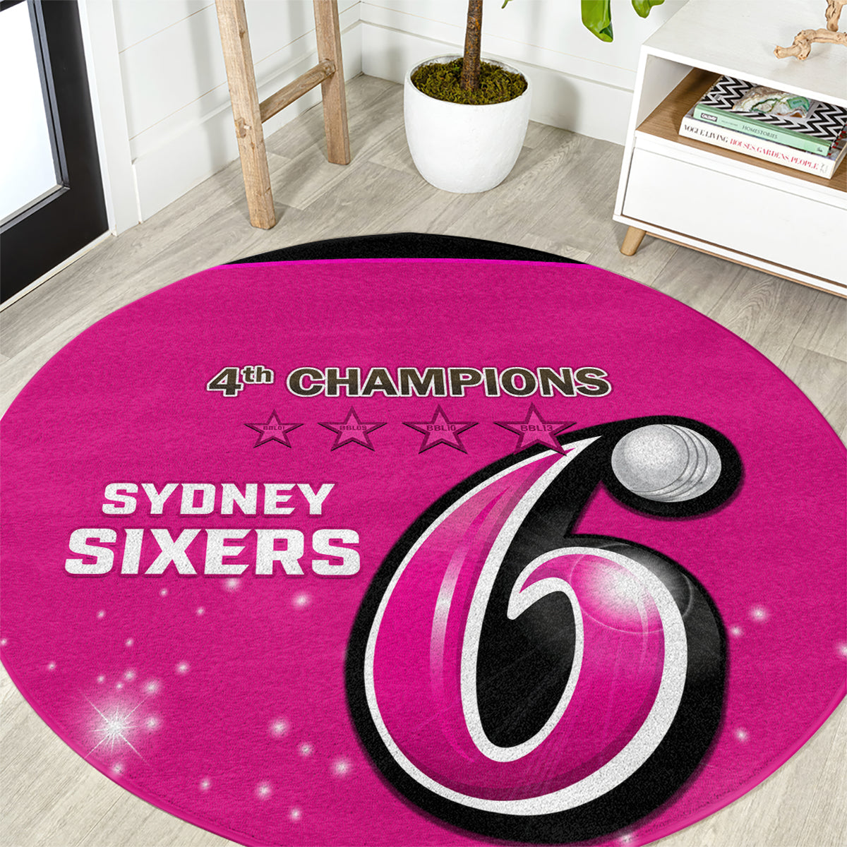 Personalised BBL Sydney Sixers Round Carpet 4th Champions 2024 New History