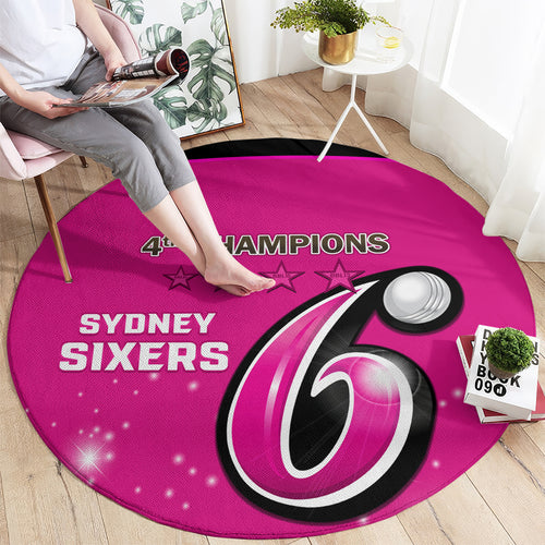 Personalised BBL Sydney Sixers Round Carpet 4th Champions 2024 New History