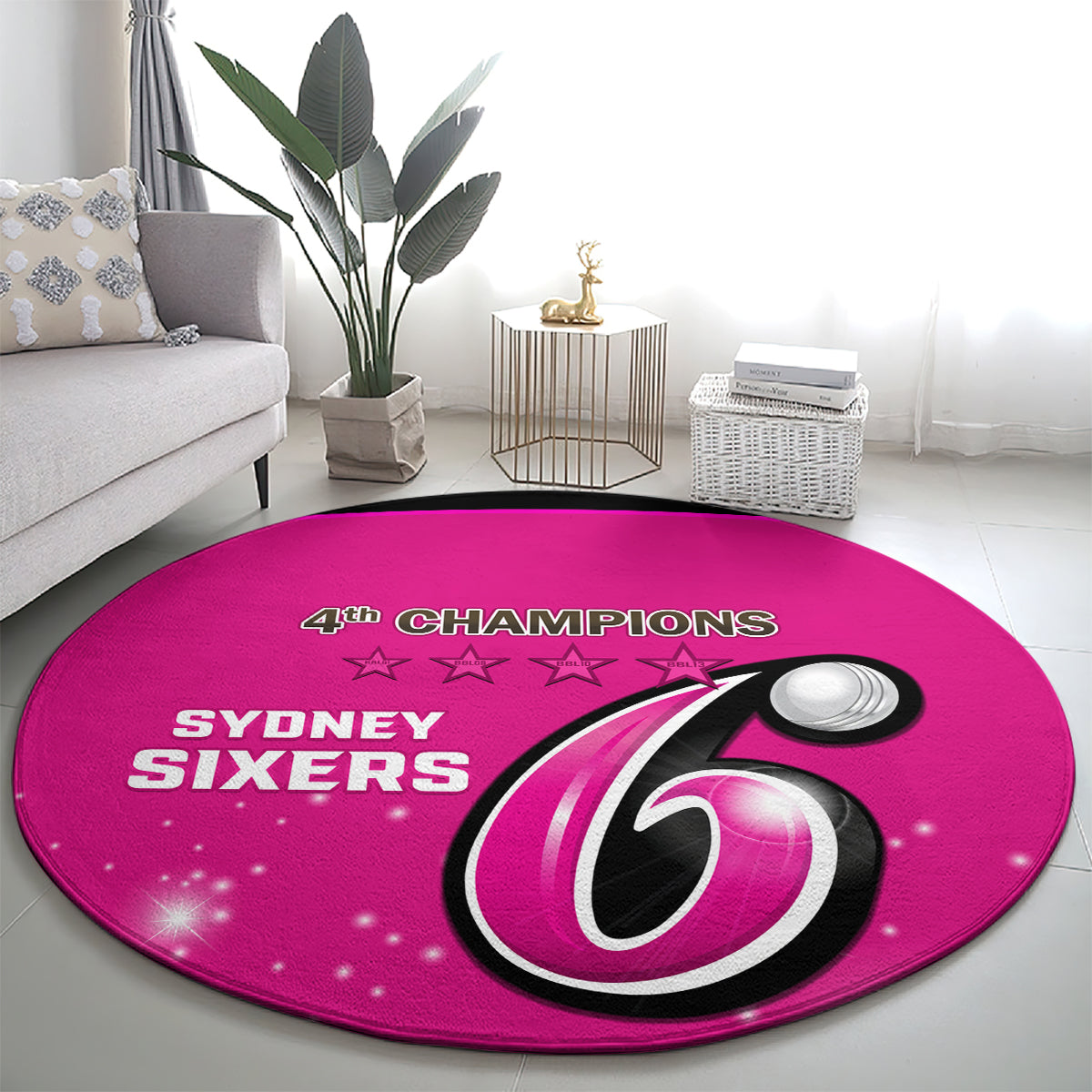 Personalised BBL Sydney Sixers Round Carpet 4th Champions 2024 New History