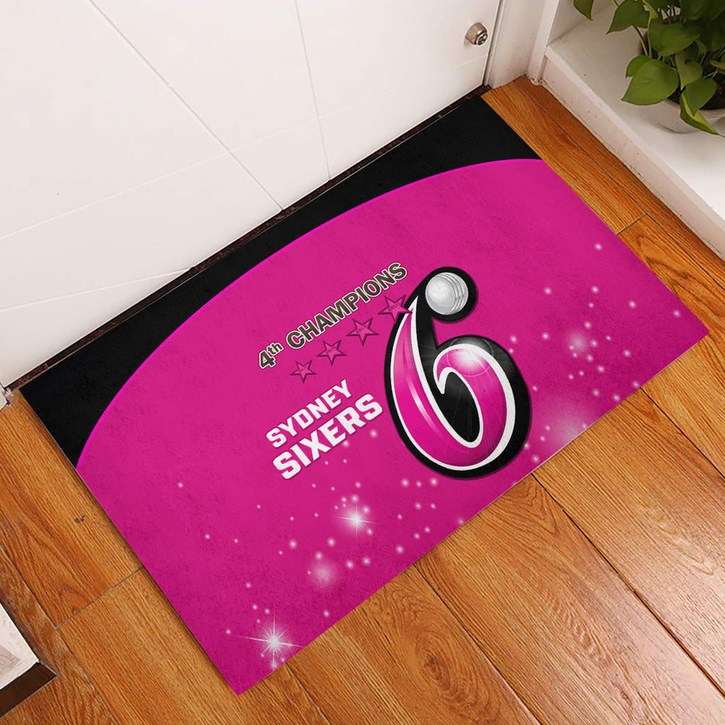 Personalised BBL Sydney Sixers Rubber Doormat 4th Champions 2024 New History