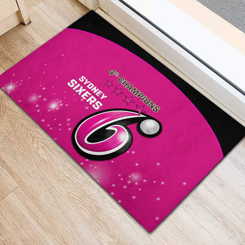 Personalised BBL Sydney Sixers Rubber Doormat 4th Champions 2024 New History