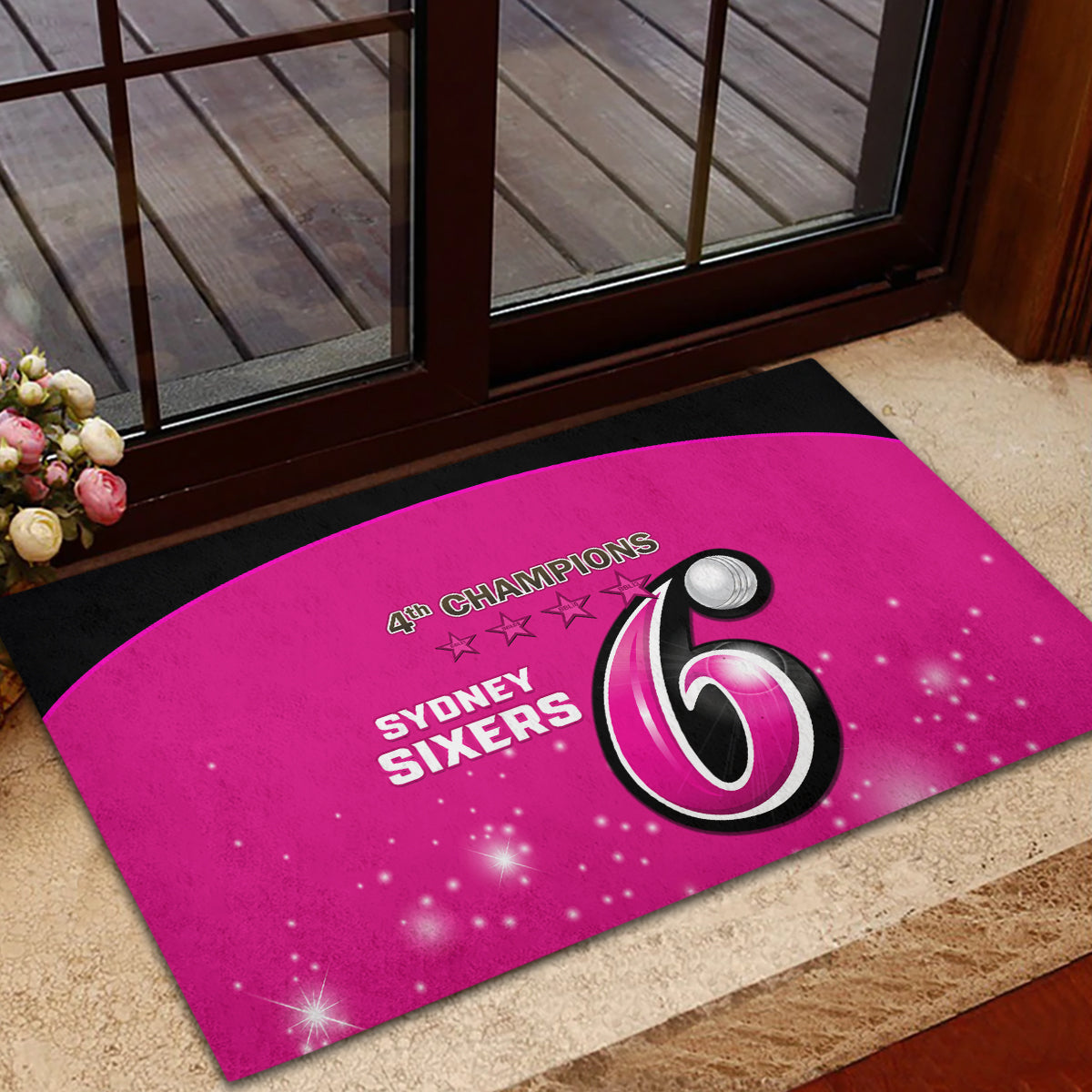 Personalised BBL Sydney Sixers Rubber Doormat 4th Champions 2024 New History
