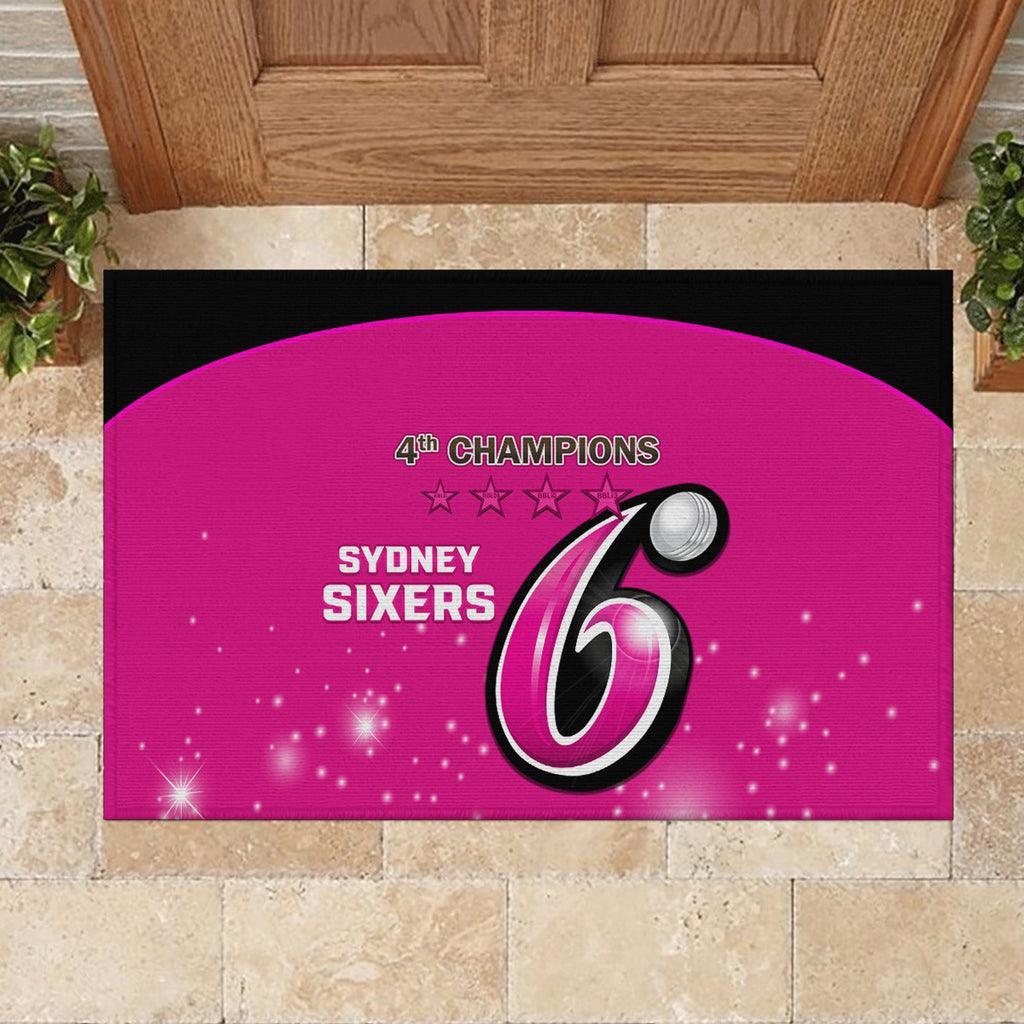 Personalised BBL Sydney Sixers Rubber Doormat 4th Champions 2024 New History