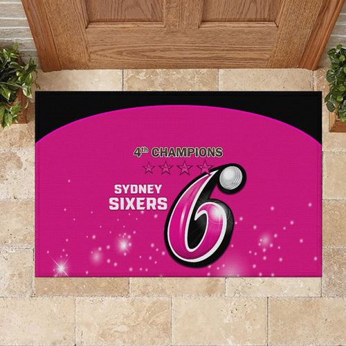 Personalised BBL Sydney Sixers Rubber Doormat 4th Champions 2024 New History