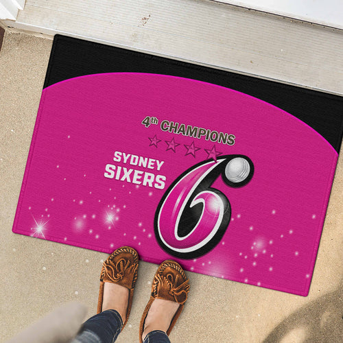 Personalised BBL Sydney Sixers Rubber Doormat 4th Champions 2024 New History