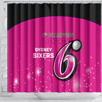 Personalised BBL Sydney Sixers Shower Curtain 4th Champions 2024 New History