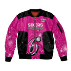 Personalised BBL Sydney Sixers Sleeve Zip Bomber Jacket 4th Champions 2024 New History