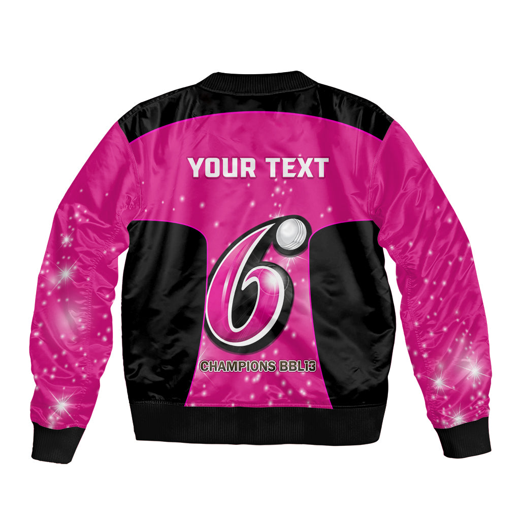 Personalised BBL Sydney Sixers Sleeve Zip Bomber Jacket 4th Champions 2024 New History