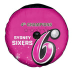 Personalised BBL Sydney Sixers Spare Tire Cover 4th Champions 2024 New History