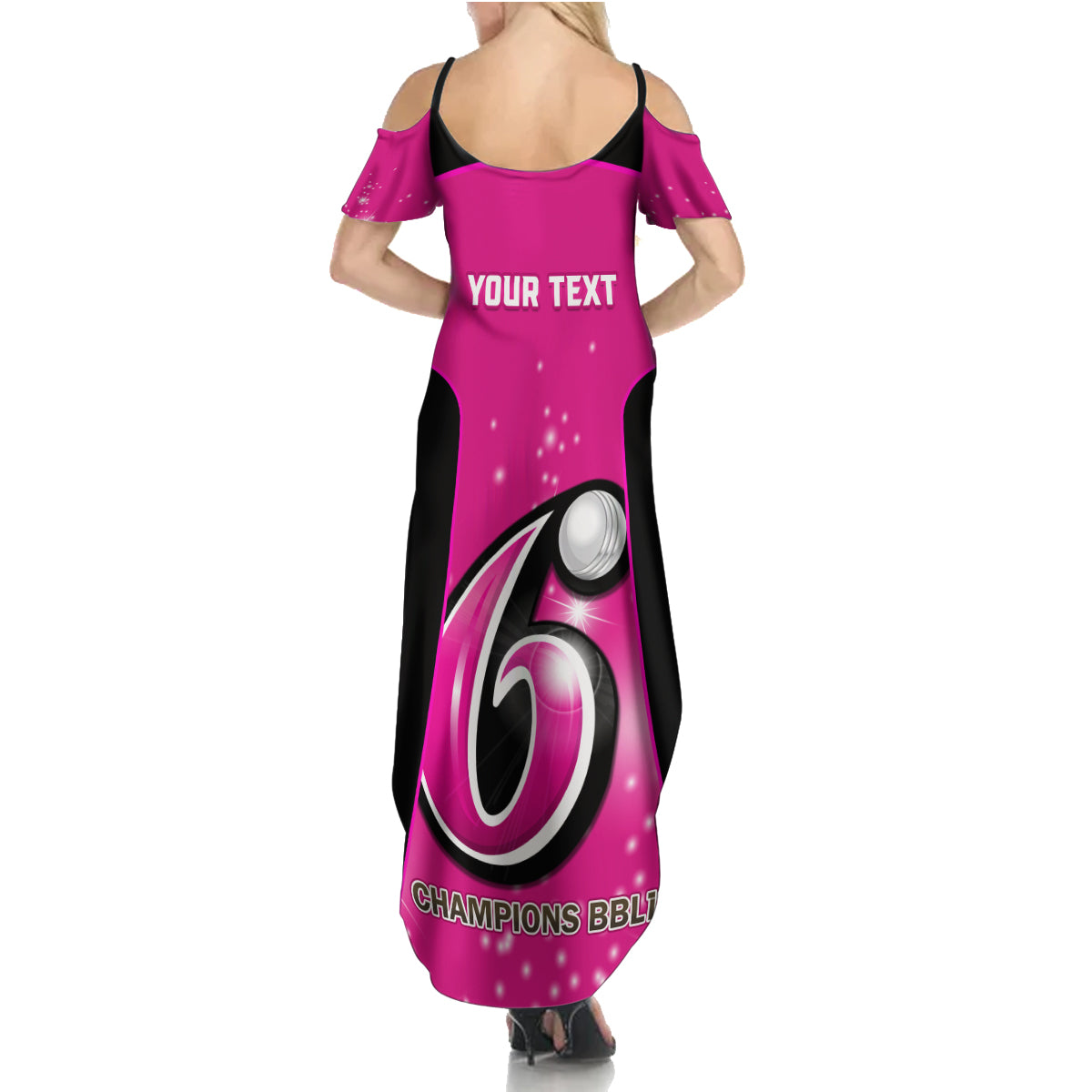 Personalised BBL Sydney Sixers Summer Maxi Dress 4th Champions 2024 New History