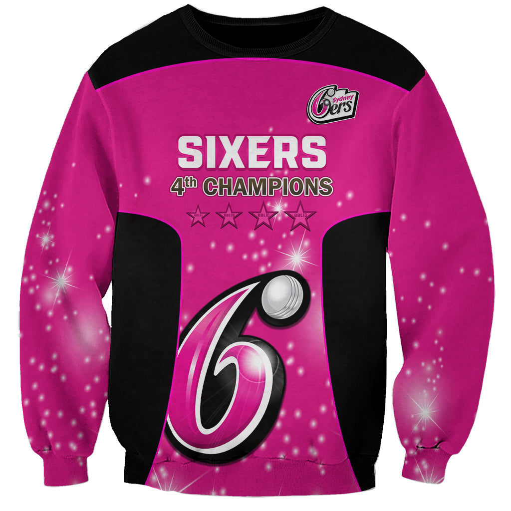 Personalised BBL Sydney Sixers Sweatshirt 4th Champions 2024 New History