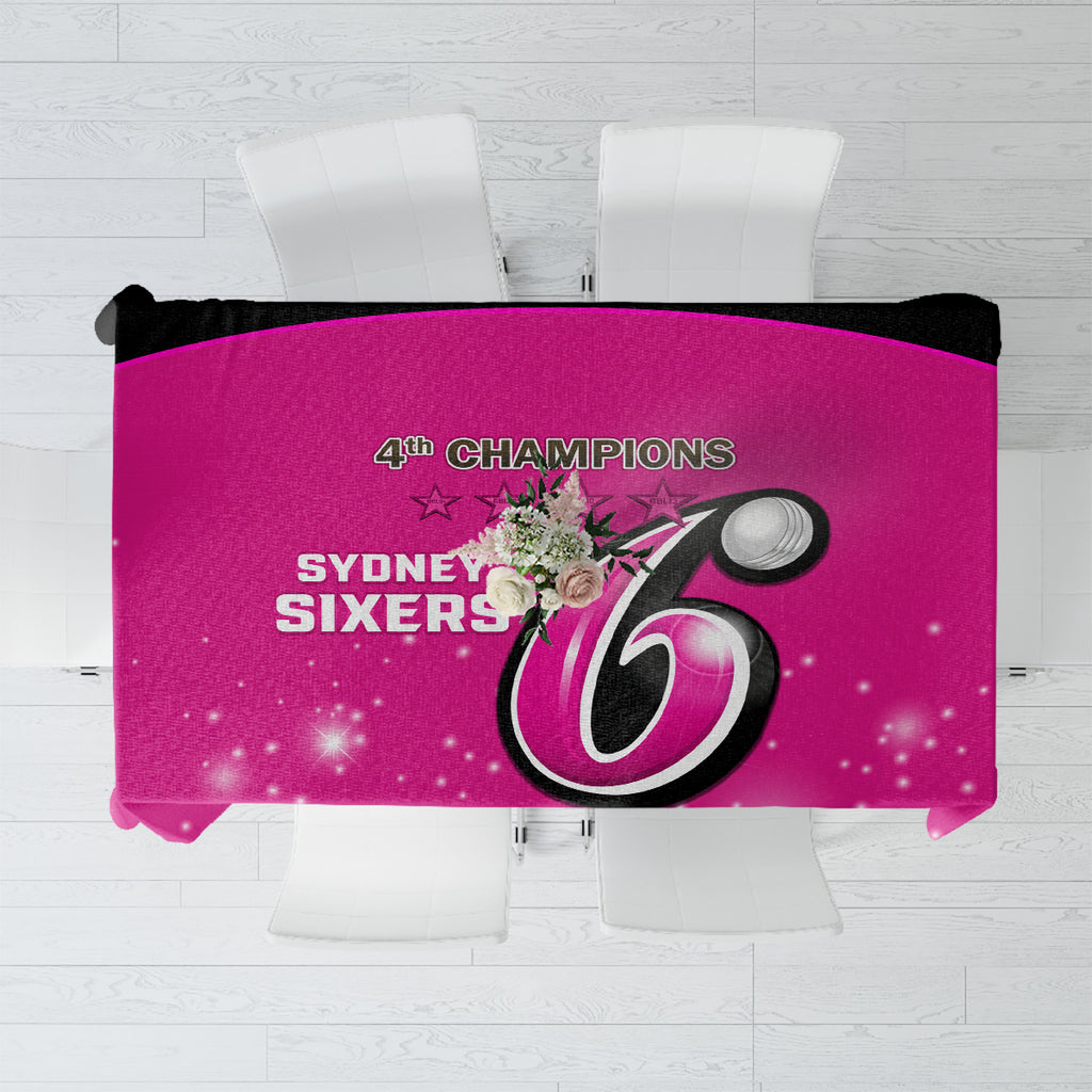Personalised BBL Sydney Sixers Tablecloth 4th Champions 2024 New History
