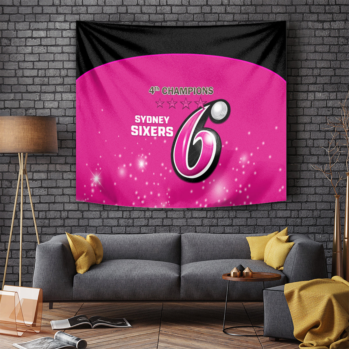 Personalised BBL Sydney Sixers Tapestry 4th Champions 2024 New History
