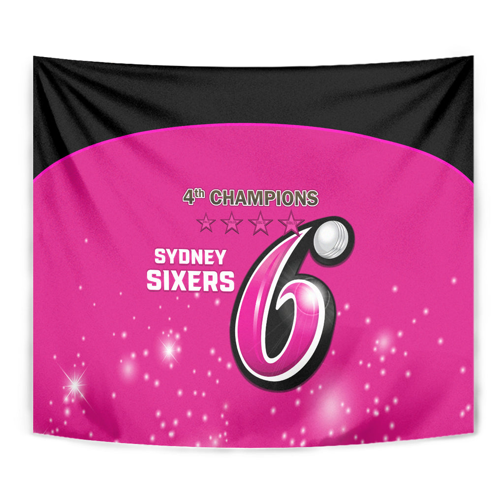 Personalised BBL Sydney Sixers Tapestry 4th Champions 2024 New History
