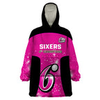 Personalised BBL Sydney Sixers Wearable Blanket Hoodie 4th Champions 2024 New History