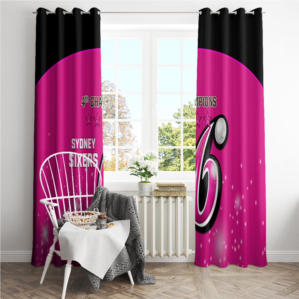 Personalised BBL Sydney Sixers Window Curtain 4th Champions 2024 New History