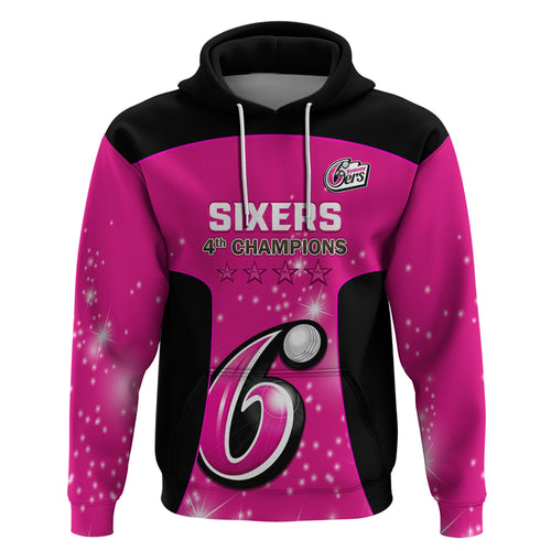 Personalised BBL Sydney Sixers Zip Hoodie 4th Champions 2024 New History