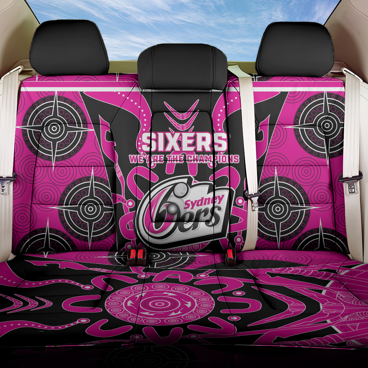 Custom Sydney Sixers Back Car Seat Cover We Are The Champions Aboriginal Art