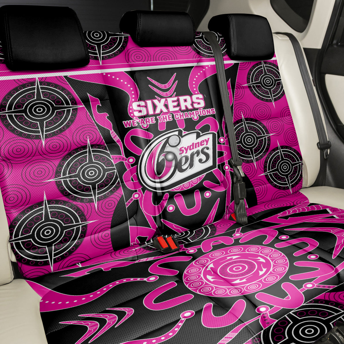Custom Sydney Sixers Back Car Seat Cover We Are The Champions Aboriginal Art