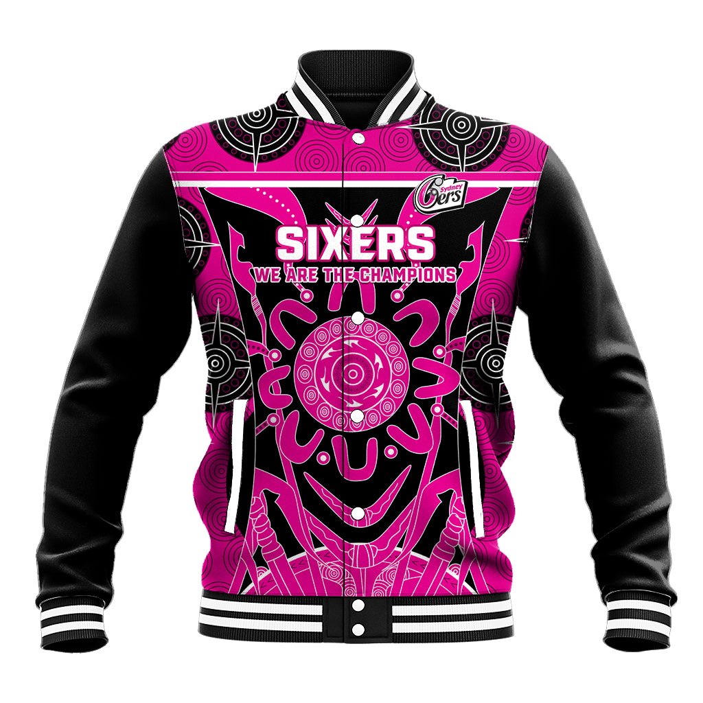 Custom Sydney Sixers Baseball Jacket We Are The Champions Aboriginal Art