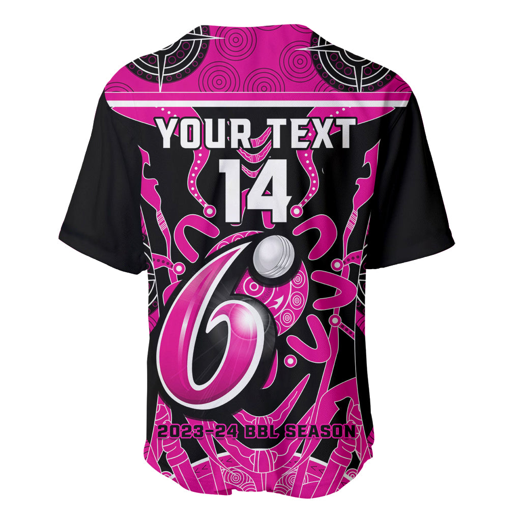 Custom Sydney Sixers Baseball Jersey We Are The Champions Aboriginal Art