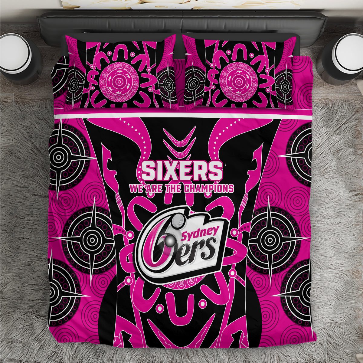 Custom Sydney Sixers Bedding Set We Are The Champions Aboriginal Art