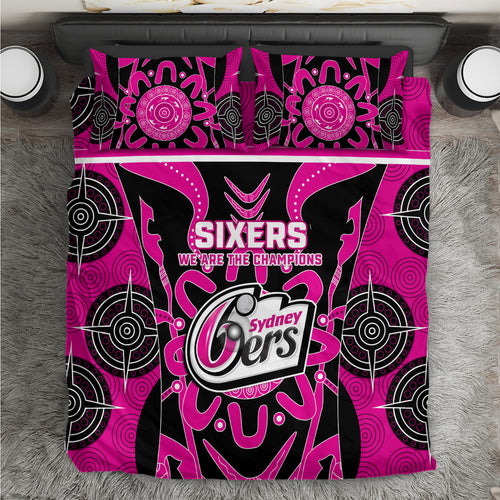 Custom Sydney Sixers Bedding Set We Are The Champions Aboriginal Art