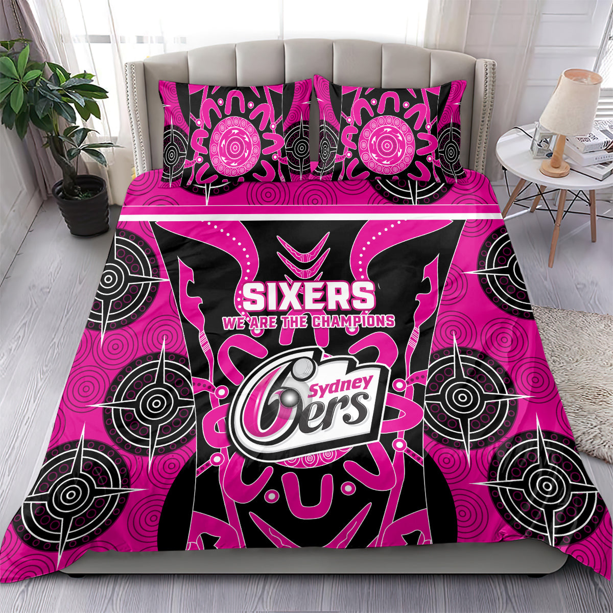 Custom Sydney Sixers Bedding Set We Are The Champions Aboriginal Art