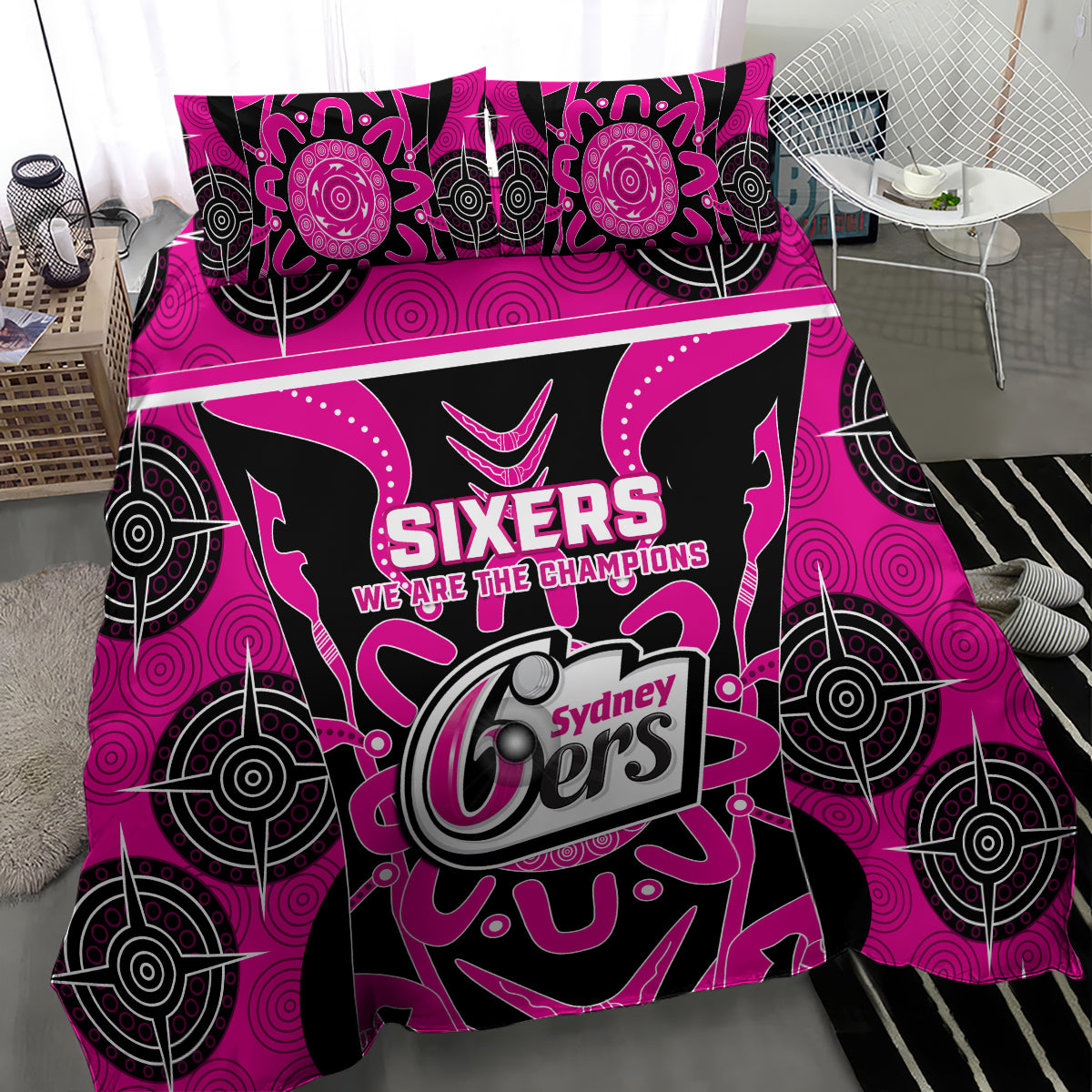 Custom Sydney Sixers Bedding Set We Are The Champions Aboriginal Art