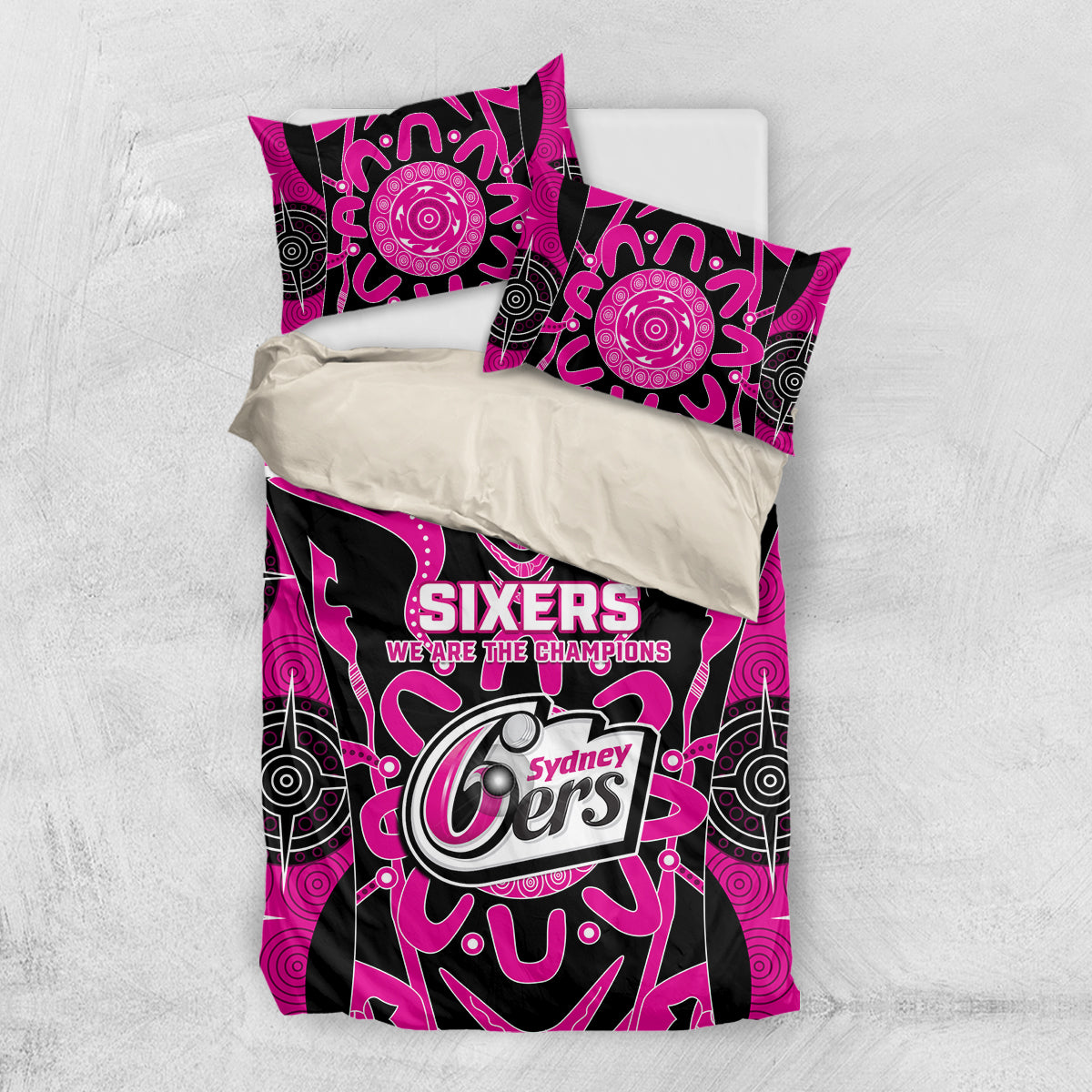 Custom Sydney Sixers Bedding Set We Are The Champions Aboriginal Art