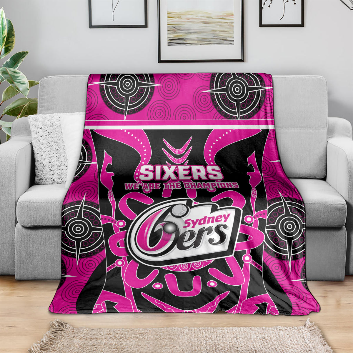 Custom Sydney Sixers Blanket We Are The Champions Aboriginal Art