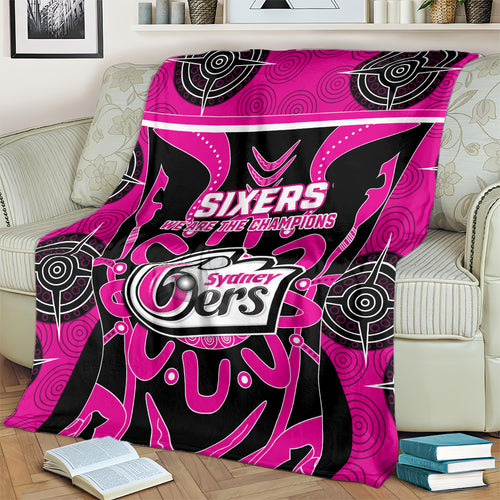 Custom Sydney Sixers Blanket We Are The Champions Aboriginal Art