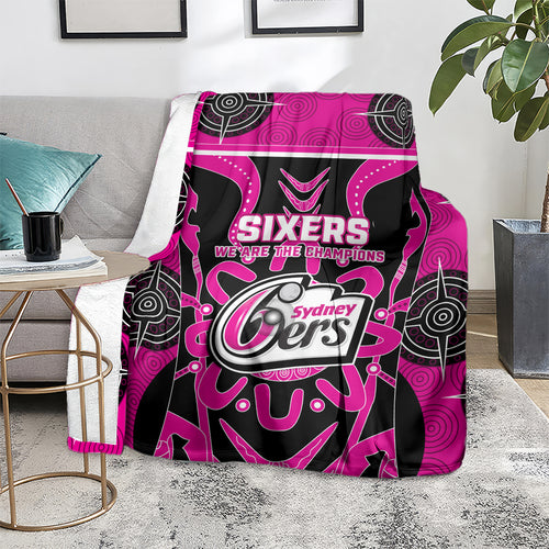 Custom Sydney Sixers Blanket We Are The Champions Aboriginal Art