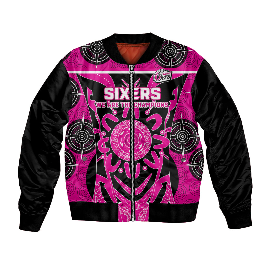 Custom Sydney Sixers Bomber Jacket We Are The Champions Aboriginal Art