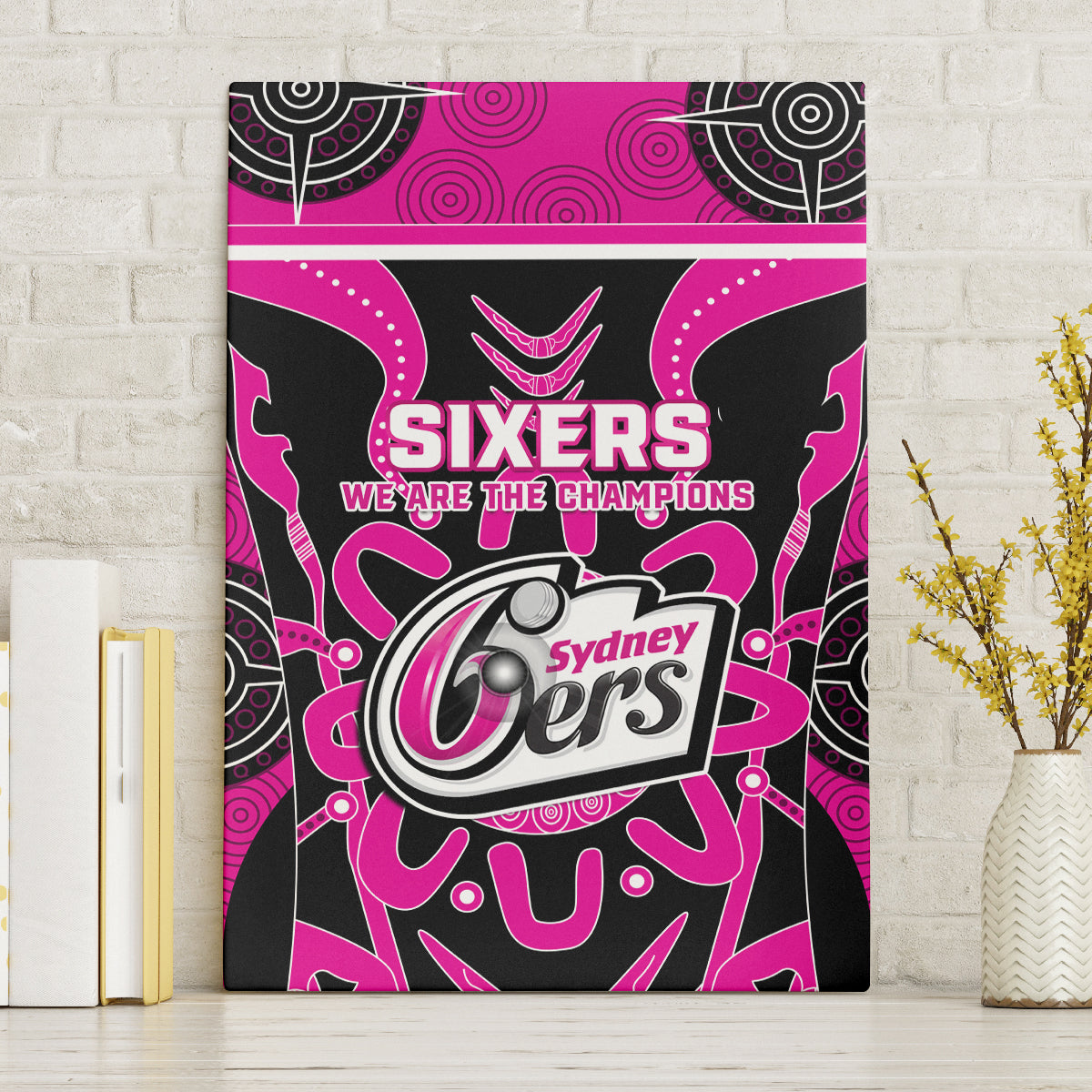 Custom Sydney Sixers Canvas Wall Art We Are The Champions Aboriginal Art