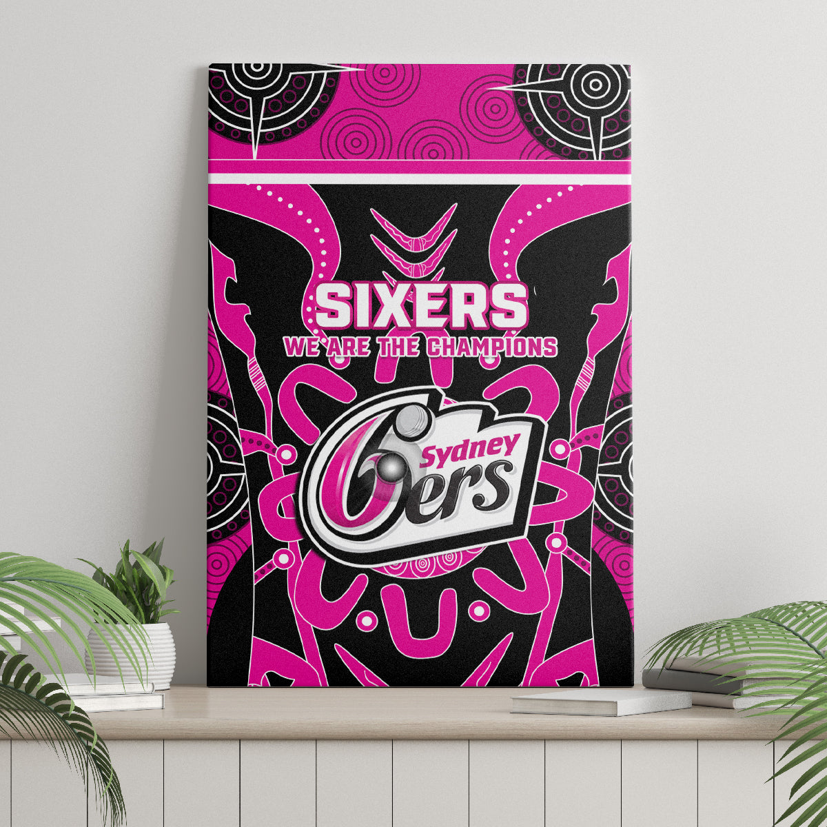 Custom Sydney Sixers Canvas Wall Art We Are The Champions Aboriginal Art