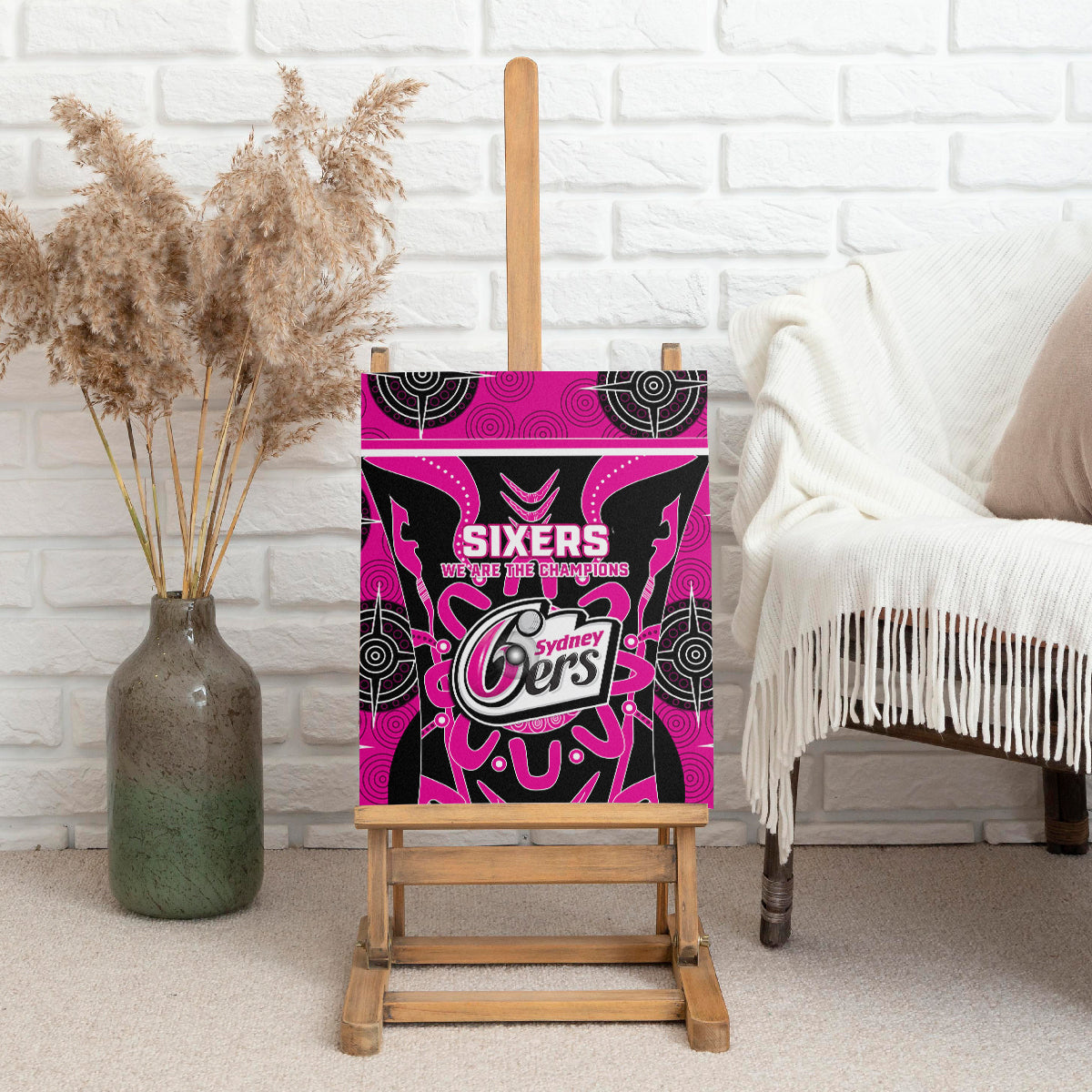 Custom Sydney Sixers Canvas Wall Art We Are The Champions Aboriginal Art